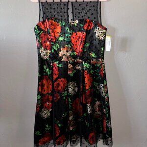 Covington Floral Flocked Mesh Dress – Size 14 new with tags